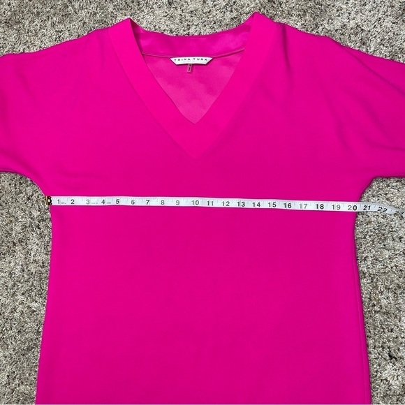 Trina Turk Dellia V-Neck Mini Shift Dress in Snapdragon Hot Pink Small - Picture 10 of 11